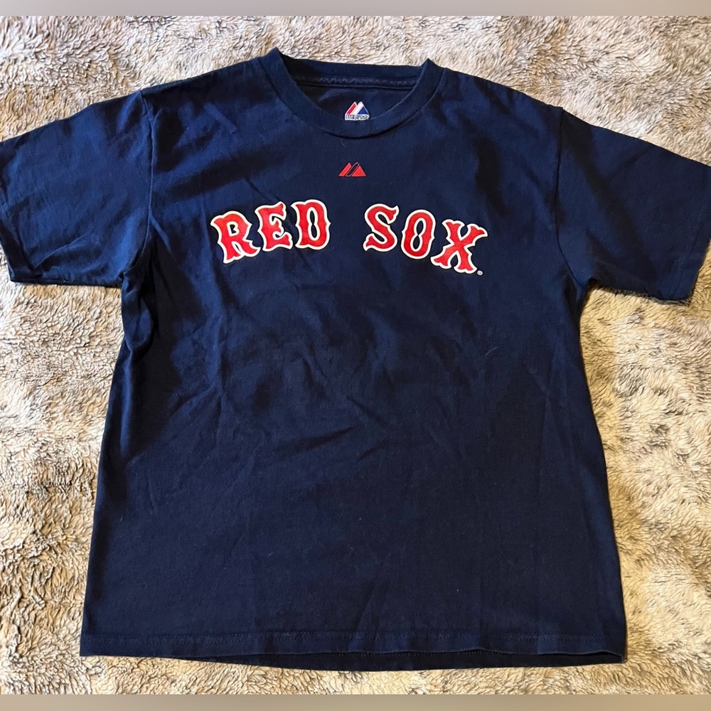 Majestic Red Sox Boys Pedroia Tee